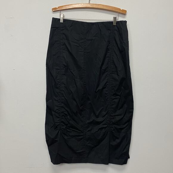 Jarbo Gathered Black Skirt Sz 40 Large Minimalist Dark Academia Indie Luxury